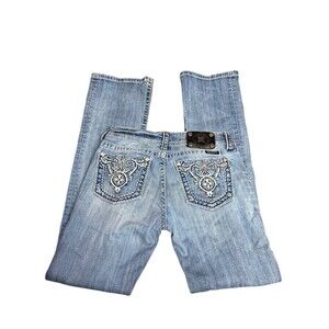 Miss Me Denim Jeans Boot Cut Bedazzled Pockets Size 29
